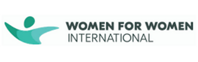Logo of Women for Women International on a white background